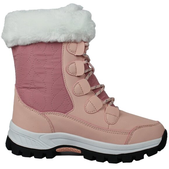 Women's MId Calf Snow Boots Faux Fur Winter Shoes, Pink - Picture 2 of 6